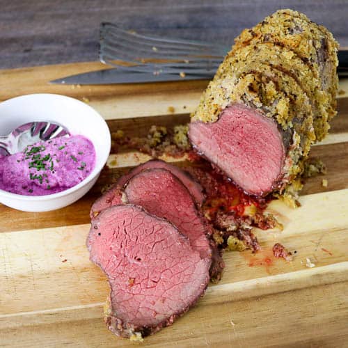 TEC Grills Holiday Roast - Dijon Mustard and Garlic Crusted Beef Roast with Horseradish Cream