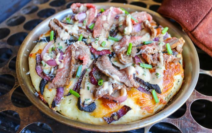 TEC Grills Pizza Recipes - Steak and Mushroom Pizza