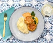 SALMON CAKES ON OUR FLATTOP GRIDDLE